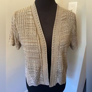 Laura Scott crocheted, short sleeve, shrug, size medium